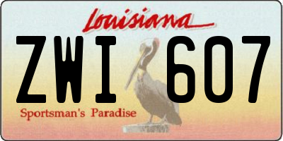 LA license plate ZWI607