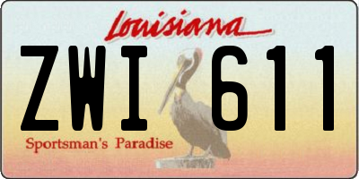 LA license plate ZWI611