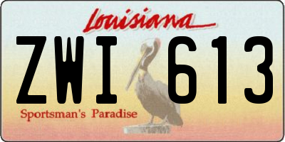 LA license plate ZWI613