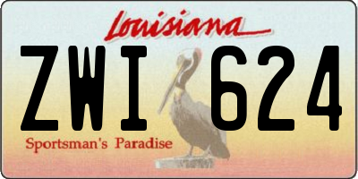LA license plate ZWI624