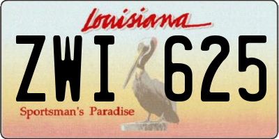 LA license plate ZWI625