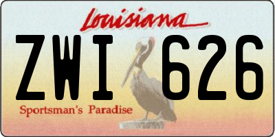 LA license plate ZWI626