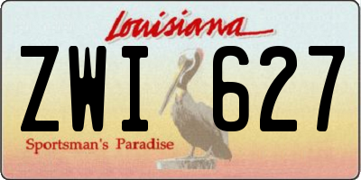 LA license plate ZWI627