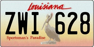 LA license plate ZWI628
