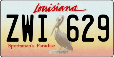 LA license plate ZWI629