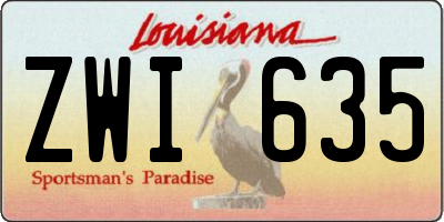 LA license plate ZWI635