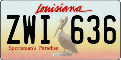 LA license plate ZWI636