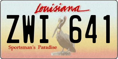 LA license plate ZWI641