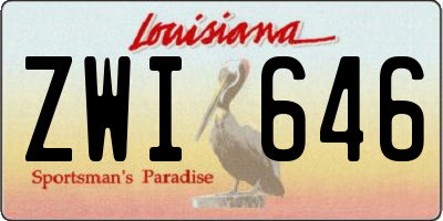 LA license plate ZWI646