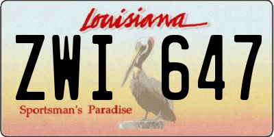 LA license plate ZWI647