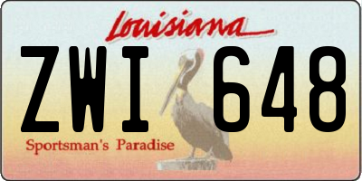 LA license plate ZWI648