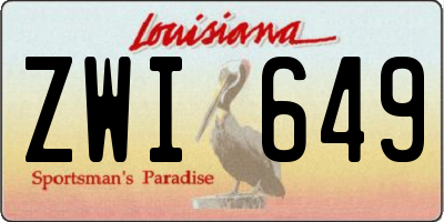 LA license plate ZWI649