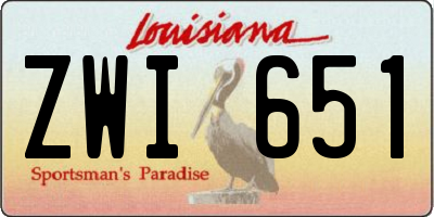 LA license plate ZWI651