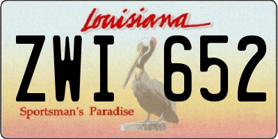 LA license plate ZWI652
