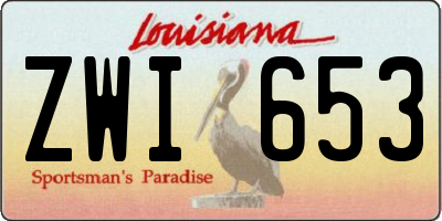LA license plate ZWI653