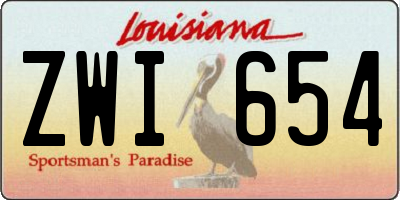 LA license plate ZWI654