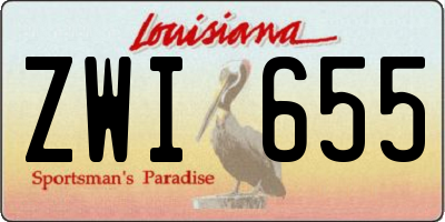 LA license plate ZWI655