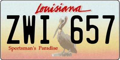 LA license plate ZWI657