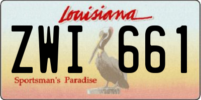 LA license plate ZWI661