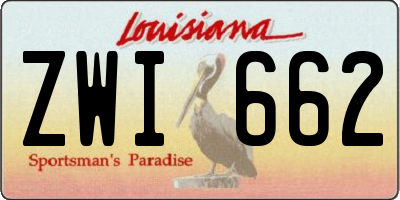 LA license plate ZWI662