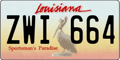 LA license plate ZWI664