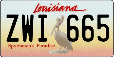 LA license plate ZWI665
