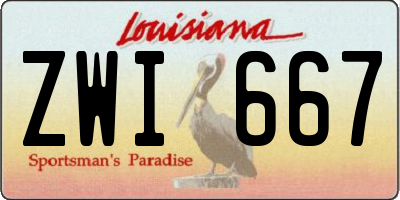 LA license plate ZWI667