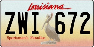 LA license plate ZWI672