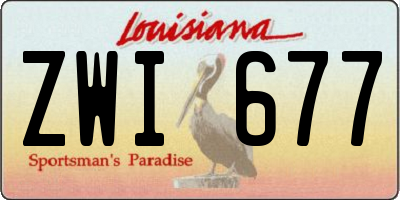 LA license plate ZWI677
