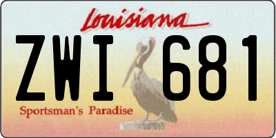 LA license plate ZWI681