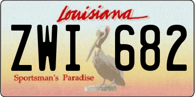 LA license plate ZWI682