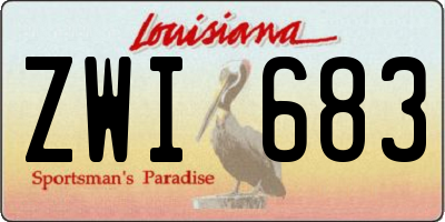 LA license plate ZWI683