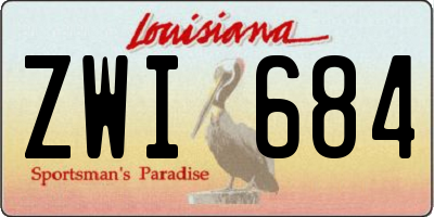 LA license plate ZWI684