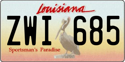 LA license plate ZWI685