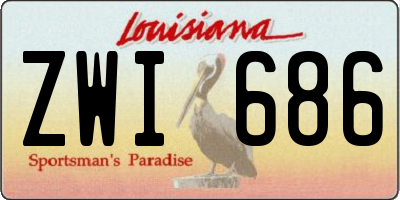 LA license plate ZWI686