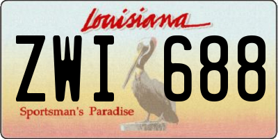 LA license plate ZWI688