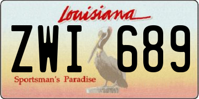 LA license plate ZWI689
