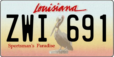 LA license plate ZWI691