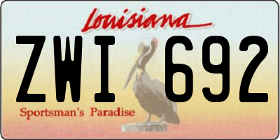 LA license plate ZWI692