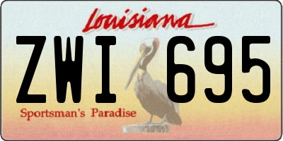 LA license plate ZWI695