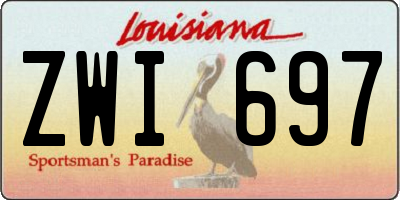 LA license plate ZWI697