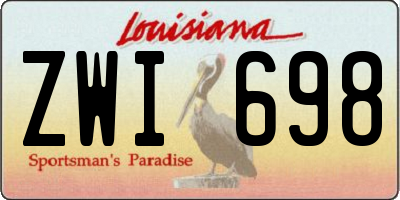 LA license plate ZWI698