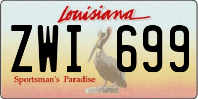 LA license plate ZWI699