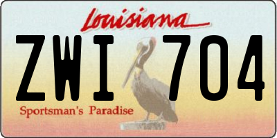 LA license plate ZWI704