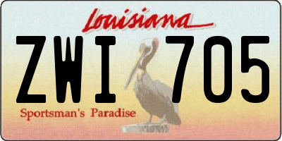 LA license plate ZWI705