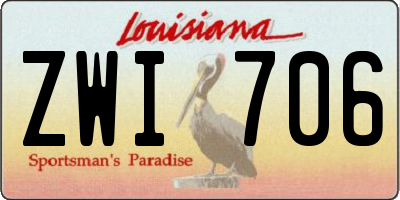 LA license plate ZWI706