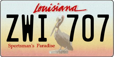 LA license plate ZWI707