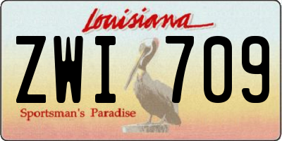 LA license plate ZWI709
