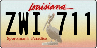 LA license plate ZWI711