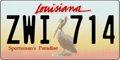 LA license plate ZWI714